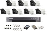 Hikvision Sistem de supraveghere complet Hikvision Turbo HD, 4K / 8, 3 Mp, 7 camere IR 60 m