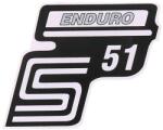 OEM Standard Írás S51 Enduro fólia / matrica ezüst Simson S51-hez