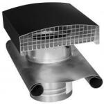  CT fém tetőátvezető tetősapkával fekete NA160