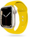  Okosóra szilikon szíj - Apple Watch 4 / 5 / 6 / 7 / 8/ 9 / Ultra / SE (42 / 44 / 45 / 49 mm) - TECH-PROTECT sárga szilikon szíj - tokgalaxis