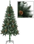 vidaXL Brad de Crăciun artificial cu conuri pin și sclipici alb 150 cm (284317)
