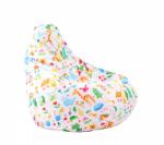 Pufrelax Пуф круша за деца 4-14 г. , 160л. , Nirvana Light, A Colourful World, Водоустойчив, Перящ се калъф, Пълнеж от Полистиролни перли, принт