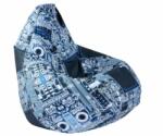 Pufrelax Пуф круша, 220л. , Nirvana Hobbit, Motherboard, Водоустойчив, Перящ се калъф, Пълнеж от Полистиролни перли, принт