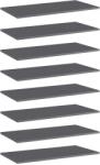 vidaXL Plăci bibliotecă, 8 buc. gri extralucios, 80 x 40 x 1, 5 cm, PAL (805345) Raft