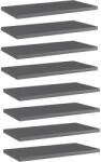 vidaXL Plăci rafturi 8 buc. gri extralucios 40x20x1, 5cm lemn prelucrat (805153) Raft