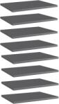 vidaXL Plăci bibliotecă, 8 buc. , gri extralucios, 40 x 30 x 1, 5 cm PAL (805169) Raft