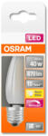 OSRAM Superstar dimmelhető LED gyertya, matt üveg búra, 4, 5W 470lm 2700K E27, átlagos élettartam: 15000 óra, fényszín: meleg fehér LED SST CL B DIM 40 GL FR 4.5W 2700K E27 ( 4058075435025 ) (4058075435025)