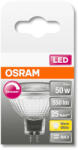 OSRAM Superstar dimmelhető LED MR16 spot, üveg ház, 7, 8W 621lm 2700K GU5.3, átlagos élettartam: 25000 óra, fényszín: meleg fehér LED SST MR16 DIM 50 36° 7.8W 2700K GU5.3 ( 4058075433724 ) (4058075433724)