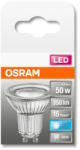  OSRAM Star 230V LED PAR16 spot, üveg ház, 4, 3W 350lm 4000K GU10, átlagos élettartam: 15000 óra, fényszín: hideg fehér LED ST PAR16 50 120° 4.3W 4000K GU10 ( 4058075303287 ) (4058075303287)