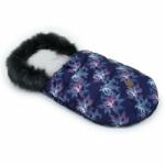 MT MTT LUX Bundazsák - Kék és lila virágok - fekete szőrmével