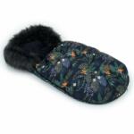 MT MTT LUX Bundazsák - Trópusi virágok - fekete szőrmével