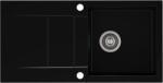 AXIS KITCHEN CASCADA 40 gránit mosogató automata dugóemelő, szifonnal, fekete, beépíthető (AX-2001)