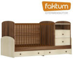 Faktum Makaó kombi kiságy pelenkázó komóddal szilva/ juhar