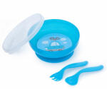 Canpol babies fedeles tányér kanállal és villával - kék