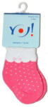  Yo! Baby frottír zokni 6-9 hó - rózsaszín pöttyös - babastar