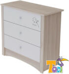  Todi Magic 3 fiókos komód - szilfa/fényes fehér