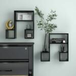 vidaXL Rafturi de perete, 2 buc. , negru, 50x15x50 cm, PAL (807242) Raft