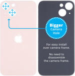 Apple iPhone 13 - Hátsó Ház Üveg Nagyobb Kamera Nyílással (Pink), Pink
