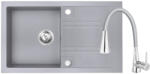 FERRO Set chiuveta Ferro granit gri o cuva 78x48, cu baterie Ferro flexibila 2 functii
