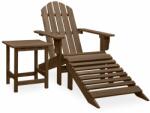 vidaXL barna tömör fenyőfa adirondack szék zsámollyal és asztallal (315931) - vidaxl