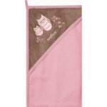 Womar Zaffiro Prosop de baie cu gluga imprimeu velur 80 x 80 cm Womar Zaffiro AN-OW-01 (AN-OW-01_Roz/Maro) Prosop