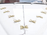 PartyDeco Decorațiuni de nuntă pentru mașină - fundițe din iuta
