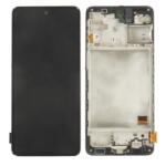 Samsung M317 Galaxy M31s Előlap keret+LCD Kijelző+Érintőüveg (GH82-24114A, GH81-13736A, GH82-23774A) Fekete, Service Pack