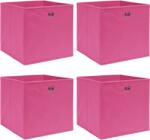 vidaXL Cutii de depozitare, 4 buc. , roz, 32x32x32 cm, textil (288345)