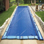  Téli medence takaró 200g/m2 szőtt PE 3, 6×3, 6m medencéig, vízzsákos rögzítéshez, kék
