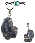  Pandantiv Safir Albastru Brazilia cu Argint 925 - 35x20x11 mm
