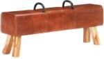 vidaXL Bancă Turnbock vintage cu mânere, piele naturală de capră (286605)