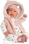 Llorens Tina újszülött síró baba rózsaszín mellényben - 44 cm (84440)