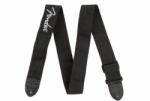 Fender Black Polyester Logo Straps Black with Gray Logo