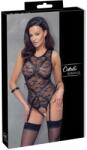 Cottelli Collection Bondage - Csipke body pántokkal (fekete) - erotikashow