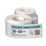 LabelLife Rola etichete autoadezive semilucioase 30x60 mm, adeziv permanent, 1000 etichete rola (ER07R30X60CA)