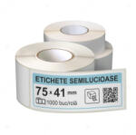 LabelLife Rola etichete autoadezive semilucioase 75x41 mm, adeziv permanent, 1000 etichete rola (ER07R75X41CA)