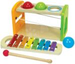 Eichhorn Xilofon din lemn Color Xylophone Hammering Bench Eichhorn cu 3 biluțe și ciocan de la 24 de luni (EH2233) Instrument muzical de jucarie