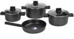 Zilan Set oale 7 piese Zilan ZLN0959 Negru - invelis marmura ceramica, compatibil inductie, manere silicon (ZLN0959)