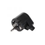  Stecher Schuko unghi 90 grade Negru, URZ3003 (URZ3003)