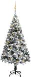 vidaXL Set pom Crăciun artificial LED-uri&globuri, verde, 180 cm, PVC (3077820)