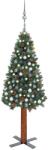 vidaXL Set brad Crăciun subțire, LED-uri&globuri, verde, 210 cm, PVC (3077910)