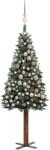 vidaXL Set pom de Crăciun subțire, LED-uri&globuri, verde, 180 cm (3077864)