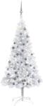 vidaXL Brad de Crăciun artificial cu LED/globuri argintiu 150 cm PET (3077695)