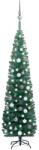 vidaXL Set pom Crăciun artificial subțire LED-uri&globuri verde 180 cm (3077900)