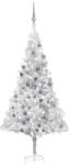 vidaXL Brad de Crăciun artificial cu LED/globuri argintiu 180 cm PET (3077696)