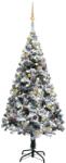 vidaXL Set pom Crăciun artificial LED-uri&globuri, verde, 150 cm, PVC (3077819)