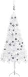 vidaXL Set pom Crăciun artificial colț, LED&globuri alb 180 cm, PVC (3077969)