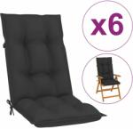vidaXL Perne scaun cu spătar înalt, 6 buc. antracit 120x50x7 cm textil (314235)