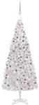 vidaXL Set brad Crăciun artificial cu LED-uri/globuri, alb, 500 cm (3077841)