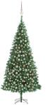 vidaXL Brad de Crăciun artificial cu LED-uri/globuri, verde, 300 cm (3077836)